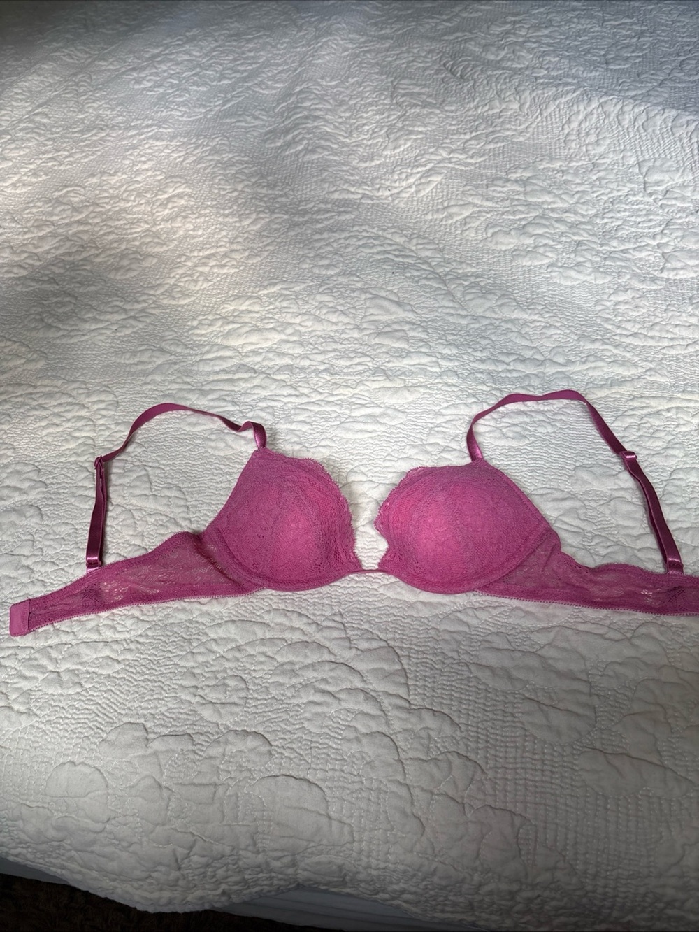 Calvin Klein Hot Pink Lace Push-Up Bra